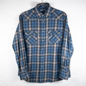 Lucky Brand Pendleton Plaid Button Down Snap Flannel Cotton Wool Small